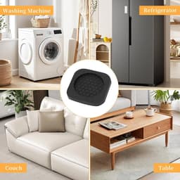 8-delige Vierkante Schokabsorberende Onderzetters – Anti-Vibratiepatins geschikt voor Wasmachine, geschikt voorkomt Verplaatsing & Trillingen, Vloerbeschermer — thumbnail 3