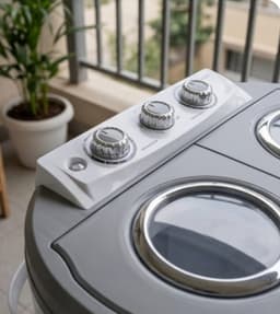 WilTec Camping Mini-Wasmachine 230W – 3kg Wascapaciteit & 2kg Centrifuge – Compacte Reiswasmachine – Bovenlader – Wit — thumbnail 1