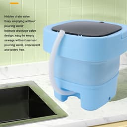 Store_9 - Kleine Opvouwbare Wasmachine - Draagbare Emmer - Multifunctioneel - Blauw - Mini Wasmachine - Geschikt voor Ondergoed en Sokken - Compact... — thumbnail 4