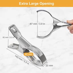 8 stuks - roestvrijstalen kledingclips - Wasknijpers - Winddichte clips van roestvrij staal - zeilclips - Gordijnclips - voor dekbedden - lakens - kleding - 14cm - Zilver - Sterk en duurzaam — thumbnail 2