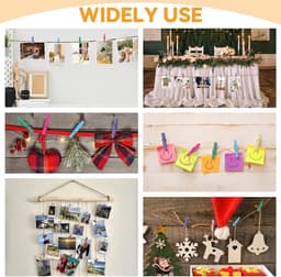 Houten Wasknijpers - Mini Knijpers - Foto Ophangen - Kleurrijk Decoratief - 100 Stuks - Multicolor — thumbnail 4