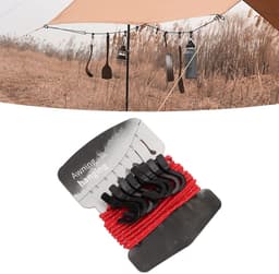 Dailygoods- Waslijn Fluorescerend - Verstelbare Lengte - Camping Waslijn - Reflecterende Staaldraad - Multifunctioneel - Clip Haak Ontwerp - Ophangtouw — thumbnail 3