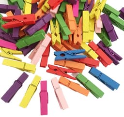 Dailygoods- Wasknijper Gekleurd - 100 Stuks - Houten Wasknijpers - Sterke Klem - Ambachten - Gezond Materiaal - Knijpers — thumbnail 1