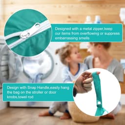 Dailygoods- Waszak 2-delige set - Waterdichte waszak - Opvouwbare waszak - Geschikt voor sportkleding - Met draagtas en ritssluiting - Lichtgewicht en multifunctioneel - Wasmand — thumbnail 3
