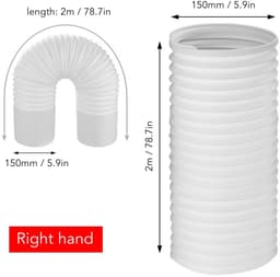 Dailygoods- Uitlaatpijp 2m - Opvouwbaar/Rekbaar - PP/Staaldraad - Diameter 150 mm - Rechtse Draad - Schokbestendig - Airconditioningslang — thumbnail 2