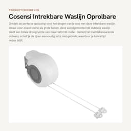 Dailygoods- Waslijn Uittrekbaar - Wanddroogrek - 2x 13 Meter - Duurzaam - Ruimtebesparend - Eenvoudig te Installeren - Drooglijn — thumbnail 1