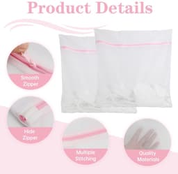 Dailygoods- Wasnet Set van 2 - Premium Wasnetten - 60 x 60 cm - Bescherming tegen Vervorming - Verborgen Ritssluiting - Fijnmazige Polyester - Waszak — thumbnail 2