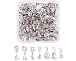 Dailygoods- Kraal 48 Stuks - Knijpsluiting - Hangers - Zilveren
