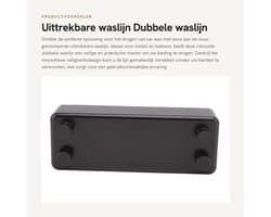 Dailygoods- Waslijn Uittrekbaar 30 Meter - Dubbele Waslijn - Roestvrij Staal - Veiligheidsdesign - Voor Balkon - Ruimtebesparend - Kledinglijn