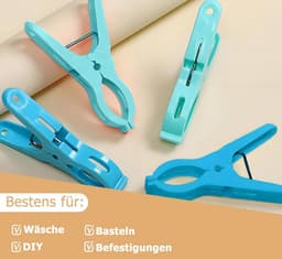 Wasknijpers - Handdoek klemmen - Kleding drogen - Winddicht ontwerp - 11 cm lang - Groen blauw — thumbnail 5