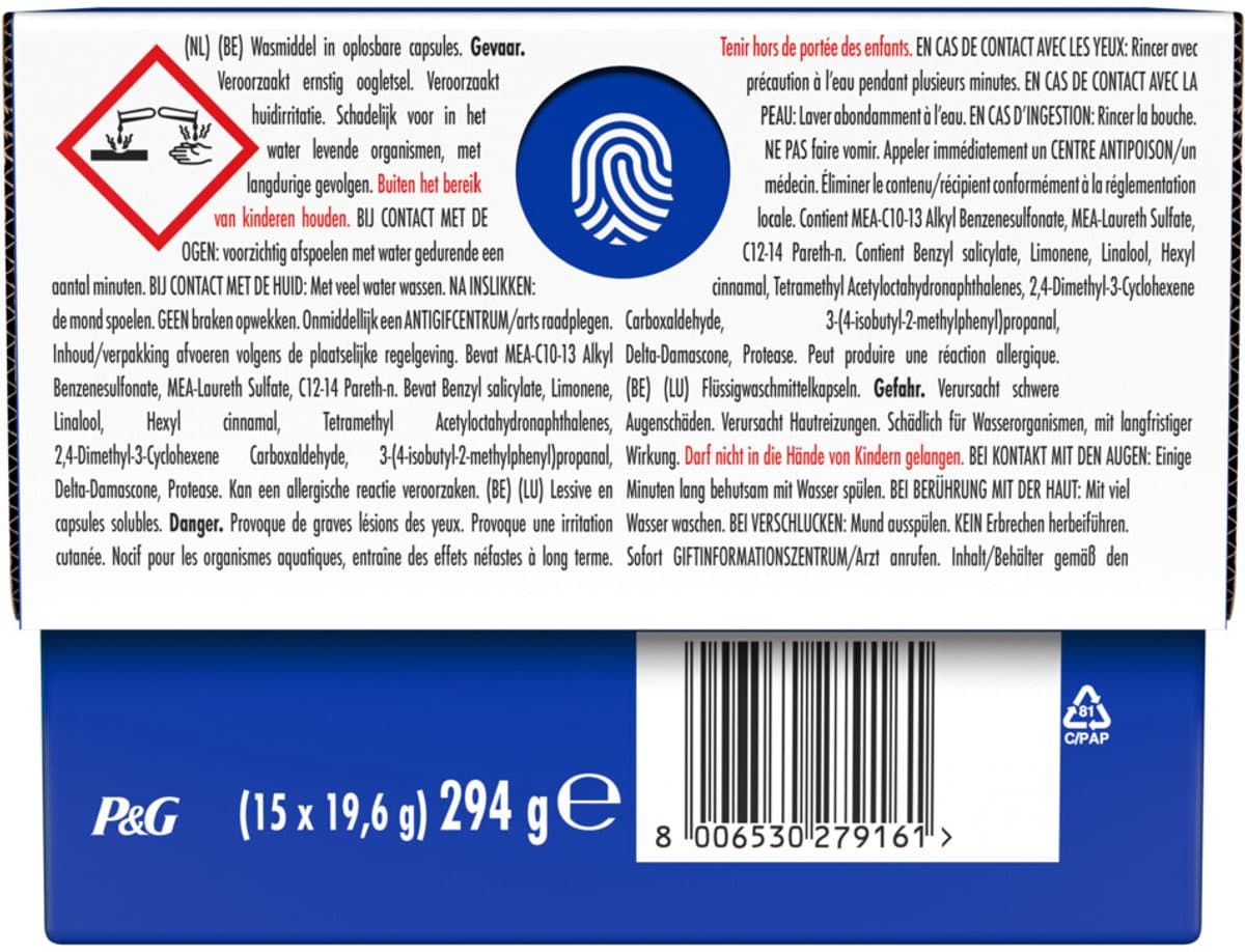 Dash Wasmiddelcapsules 4in1 Platinum Pods Zeebries - 15 stuks — afbeelding 1