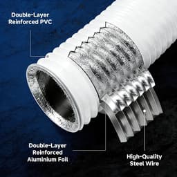 Afvoerslang - Ventilatieslang - Lucht Afvoeren - 5-Laags Isolatie - 150mm x 3m - Wit — thumbnail 3