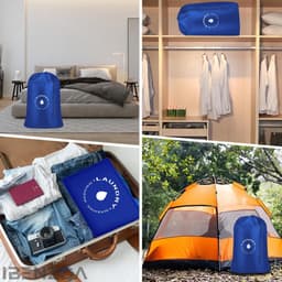 Waszak - Hoogwaardige polyester - 60x85 cm - Grijs - Met trekbandsluiting — thumbnail 3