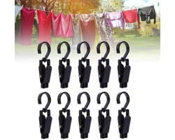 Byshayne- Wasknijpers 10 Stuks - Multifunctioneel Ontwerp - Draaibaar - Antislip - Klemkracht - Voor Kleding en Hoeden - Ophangclips