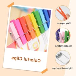Kleurige Houten Kledingknijpers - 100 Stuks voor Foto's, Collages en Postkaarten, Ideaal voor Creatieve Decoratie — thumbnail 5