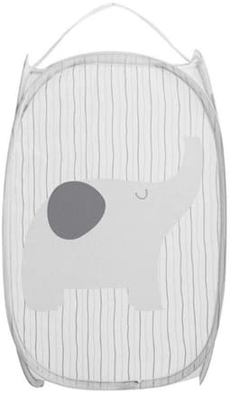 Tweedelige opvouwbare wasmandenset, bestaande uit een multifunctionele grote wasmand van nylon gaas, een waszak met handvat en een klein opbergzakje. — thumbnail 3