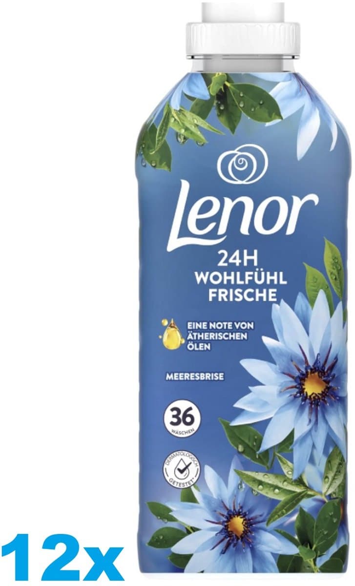 Lenor Zeebries Wasverzachter – 12x36 Wasbeurten – Frisse Geur – 12 Stuks — afbeelding 1