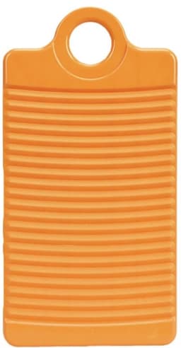 Mini-wasbordje met een golvend streepmotief, ophanggaten en een verdikte, antislip onderkant. Gemaakt van plastic, geschikt voor het wassen van ondergoed, sokken, handdoeken, enz. - Oranje. — thumbnail 1