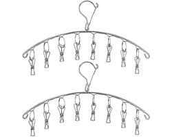 Kledingdroogrek met Clips voor Ondergoed, Sokken, Handdoeken en Baby Kleding - 2 Stuks, Ideaal voor Thuisgebruik en Efficiënt Drogen