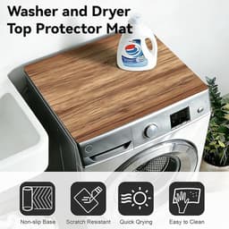 Wasmachine Beschermer Bovenkant - 2 Stuks - Anti Slip Mat Hoes - Wasmachineaccessoires - Geschikt Voor Gebruik Bovenop Wasmachines/Drogers of in Opbergruimtes in De Wasruimte.Beschermer - Houtnerfdesign - 50 X 60 Cm — thumbnail 5