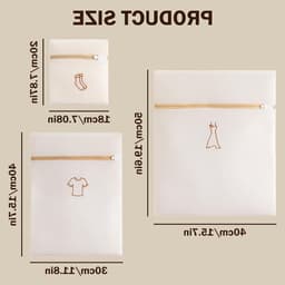 Set van 3 wasnetten voor delicate kleding, anti-vervorming, ritssluiting, bescherming en fijn net voor de wasmachine, 3 maten beschikbaar — thumbnail 5