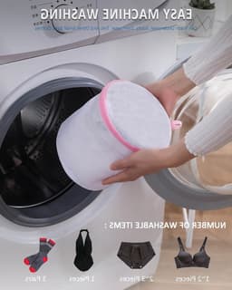 Set van 3 Waszakken voor Bh's en Ondergoed, Herbruikbare Wasnetten met Verborgen Ritssluiting, Ideaal voor Kleding en Sokken — thumbnail 2