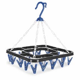 HEM Washanger Blauw met 18 Knijpers – Opvouwbaar Droogrek – Ondergoedhanger – Sokhanger – Camping Wasrek – 24x31 cm – Inclusief HEM Microvezeldoekje — thumbnail 1