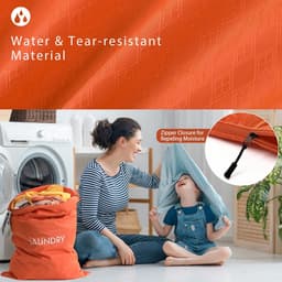 Dailygoody - Waterdichte Reiswaszak - Opvouwbare Vuile Waszak - 2 Stuks - Oranje - Wasopbergtas - Voor Thuis en Reizen - 2 Maten — thumbnail 2