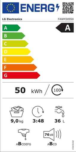 LG F4WM309S0 wasmachine Voorlader 9 kg 1400 RPM Wit — thumbnail 2