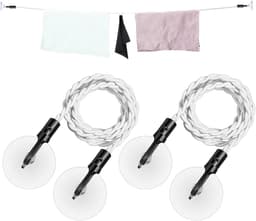 Reis Waslijn - Draagbare Waslijn - Kleding Drogen - Met Haken en Zuignappen - Tot 2.8 Meter - Wit — thumbnail 5