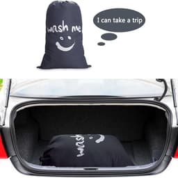 QTTVBTNA – 1 stuk Waszak voor Reizen – Grote Opvouwbare Waszak – Stoffen Wasgoed Opbergzak voor Vuile Was, Reizen, Wasruimte en Slaapkamer – 120L – 61x92 cm – Grijs — thumbnail 2