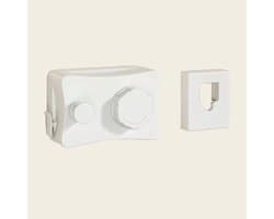 WiseGoods Premium Uittrekbare Waslijn Binnen & Buiten - Droogrek - 5M RVS Draad - Muurbevestiging - Voor Balkon & Tuin - Wit — afbeelding 1