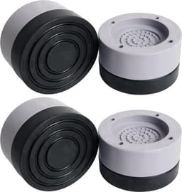 Trillingsdempers Wasmachine - Onderzetters Apparaten - Geluidsarme Werking - Extra Dik Rubber - 7cm Diameter - Grijs — thumbnail 1