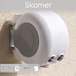 Metaltex - Skomer - Uittrekbare Waslijn 30m - 2x 15 meter - Wanddroger Buiten - Automatische Waslijn - Ruimtebesparend - Grijs — thumbnail 5