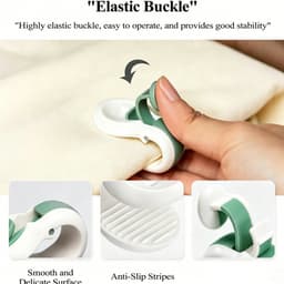 6 stuks anti slip clips - dekbedovertrek anti slip clips - matrasklemmen - anti slip bevestigers - kettingclips - verstelbaar - herbruikbaar - opbergaccessoires - geschikt voor matrassen, dekbedovertrekken, lakens (groen, 5,2*3,6 cm) — thumbnail 3