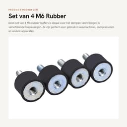 Dailygoods- Rubber Buffers 4x - Trillingsdempers Wasmachine - Trillingsdempers Airco - Trillingsdempers Warmtepomp - Zwart/Zilver - M6 Draaddiameter 6 mm — thumbnail 4