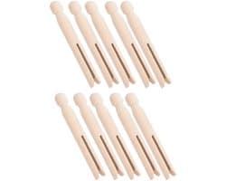 Dailygoods- Wasknijpers Houten - 10x Kledingklemmen - Handgemaakt - Glad Oppervlak - Ideaal voor Knutselprojecten - Duurzaam en Praktisch - Kledingklem