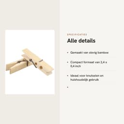 Dailygoods- Bamboe Haringen 500 Stuks - Kleine Houten Wasknijpers - Duurzaam - Compact - Winddicht - Hoogwaardig Materiaal — thumbnail 5