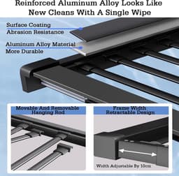 Wasmachine Droogrek - Ruimtebespaarder Kast - Verticale Opslag - Duurzame Aluminium - 45-120 cm Breed - Aluminium — thumbnail 4