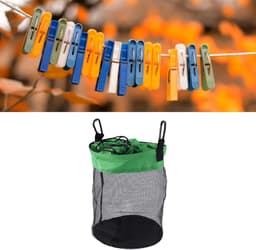 Wasknijper Tas - Opberger Organizer - Wassen Ophangen - Ademend Mesh Materiaal - 29x22x3 cm - Grijs — thumbnail 3
