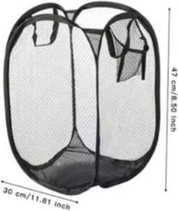 Twenty Two Opvouwbare wasmand van gaas met handgreep - geschikt voor het opbergen van vuile was - 30cm L x 47cm H - opvouwbaar wasmand voor badkamer, camping, reizen — thumbnail 2