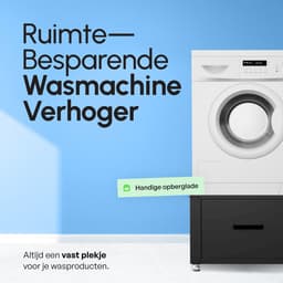Bodo® - Wasmachine Verhoger - Kast - Ombouw met Lade - Zwart - 61x58x44-48cm — thumbnail 3