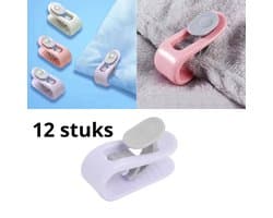 Dekbedclips - Dekbed Klemmen - Dekbed Clips - 12 STUKS - Knijpers - Laken - Deken - Paars — afbeelding 1