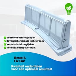 Fixem® Geschikt voor Aeg, Electrolux, Zanussi Filter 1366019014, 8581366019017 pluizenfilter - pluizenzeef droger filter - 325x310x75 mm - 1 Stuk — thumbnail 3