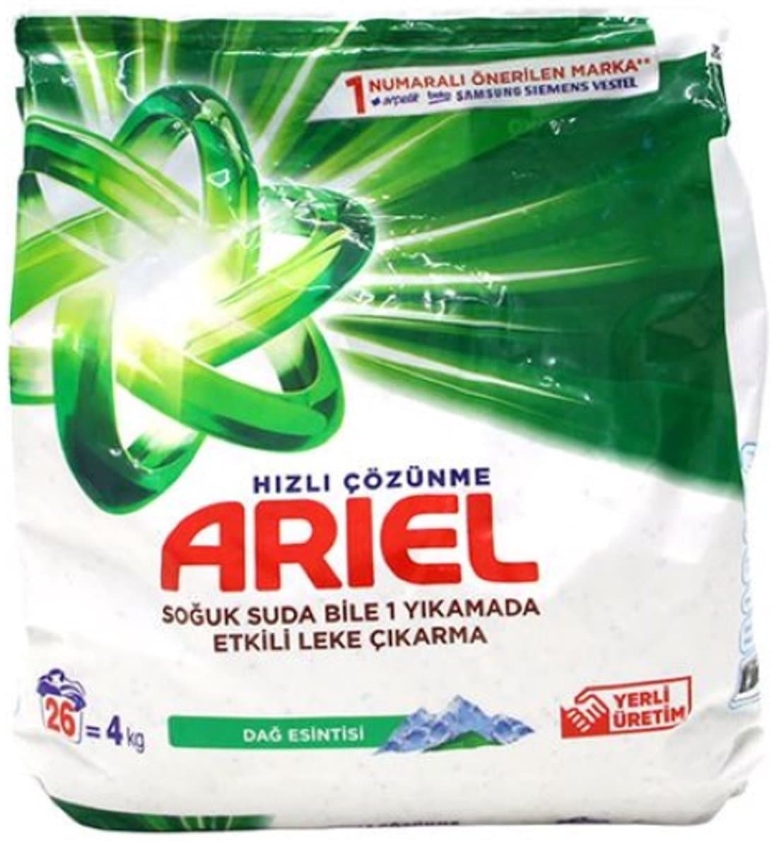Ariel Waspoeder Wit 4 kg – Bergbries, Witte Was, 26 Wasbeurten, Krachtige Vlekverwijdering — afbeelding 1
