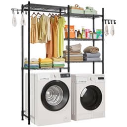 VEVOR Opbergrek voor wasmachine en droger, 2 lagen, zwart — thumbnail 5