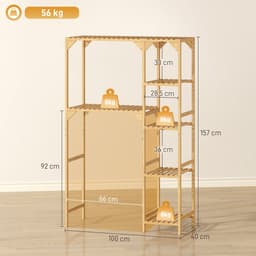 4goodz Wasmachinerek Bamboe 100x40x157cm - Bruin — thumbnail 4