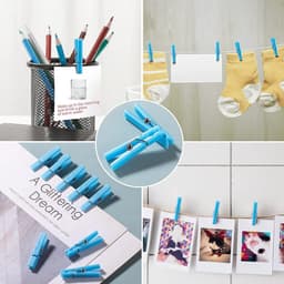 60 Mini Wasknijpers - Roze en Blauw - Ideaal voor Knutselen en Foto's Ophangen — thumbnail 5