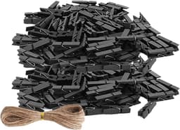 Houten Mini Wasknijpers Zwart - Decoratie & Knutselmateriaal voor Foto's en Kaarten — thumbnail 1