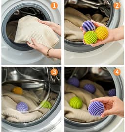 GELLDG Droogballen - 9 stuks set - Wasballen - Vermindert kreuken - Herbruikbaar - Geschikt voor alle wasmachines - Rubberen was- en droogballen - Geschikt voor zachte en kreukvrije kleding — thumbnail 3